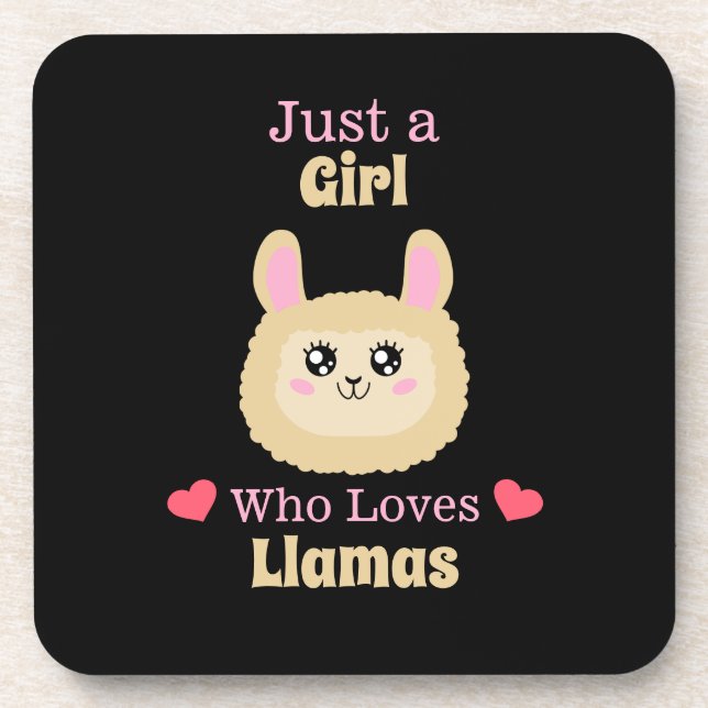 Dessous-de-verre Juste une fille qui aime les lamas (Devant)