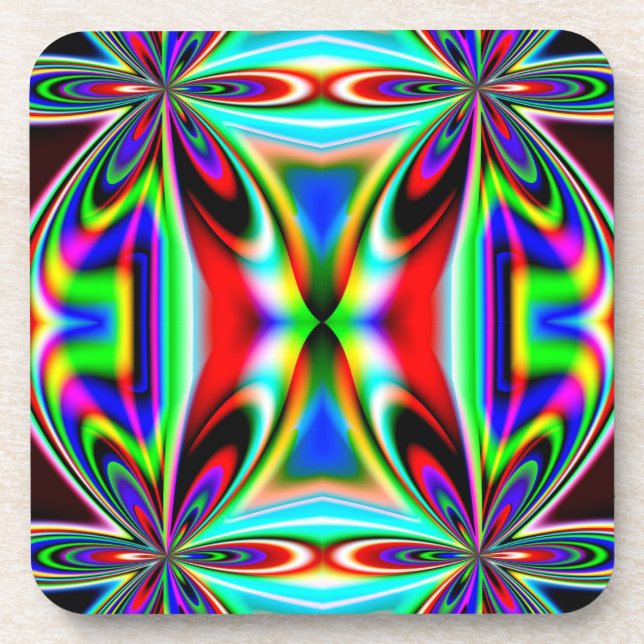 Dessous-de-verre Kaleidoscope Abstrait Design coloré-11438 (Devant)