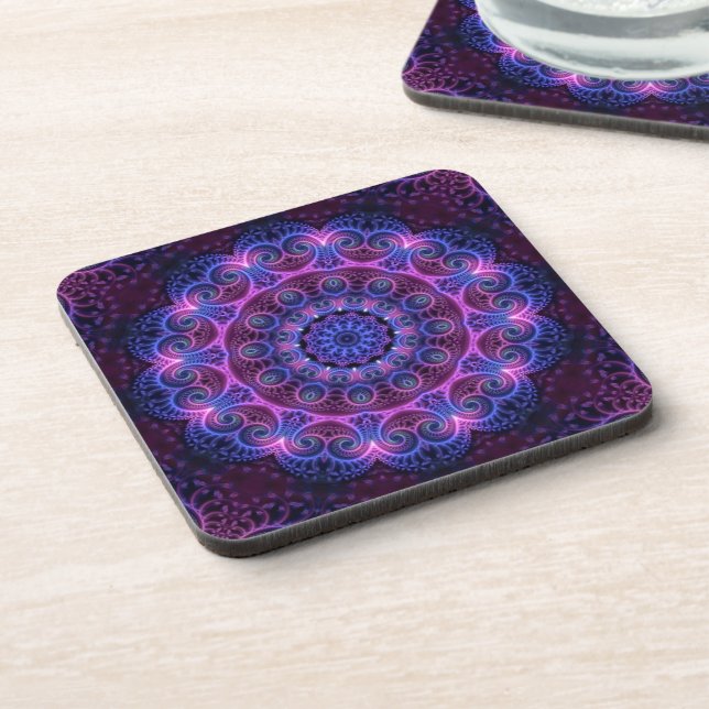 Dessous-de-verre Kaleidoscope Apophysis Mandala Cœurs (Côté gauche)