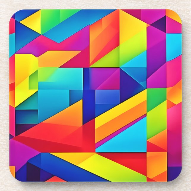Dessous-de-verre Kaleidoscope couleur géométrique (Devant)