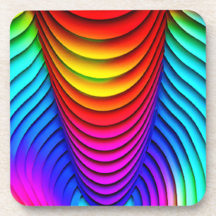 Dessous-de-verre Kaleidoscope de couleurs Motif 3D