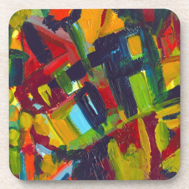 Dessous-de-verre Kandinsky 304 Oeuvre Abstraite colorée (Devant)