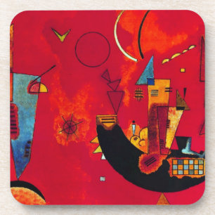 Dessous-de-verre Kandinsky Mit und Gegen Red Abstrait Peinture