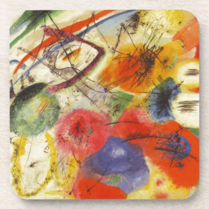 Dessous-de-verre Kandinsky Noir frappe la peinture Abstraite