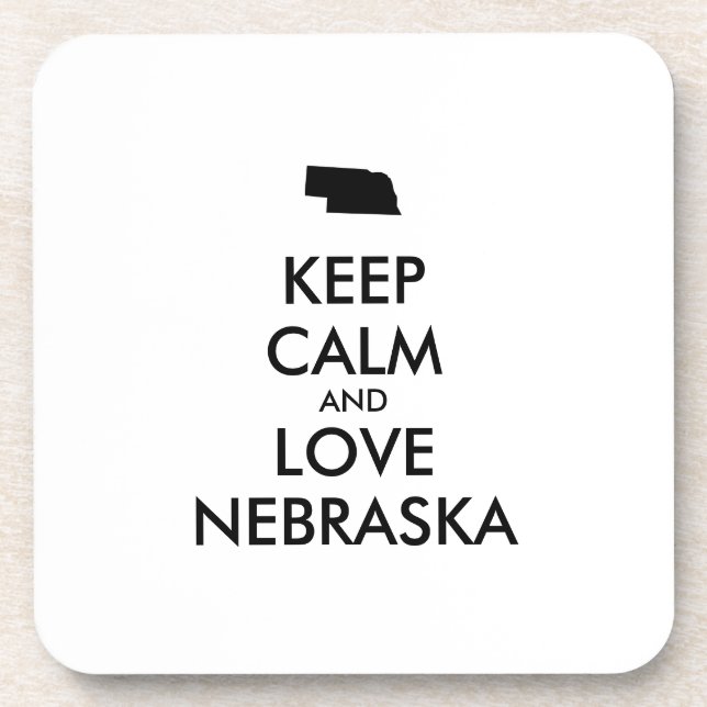 Dessous-de-verre KEEP CALM et LOVE NEBRASKA (Devant)