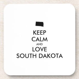 Dessous-de-verre KEEP CALM et LOVE SOUTH DAKOTA