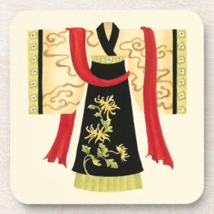 Dessous-de-verre Kimono japonais traditionnel avec imprimé floral