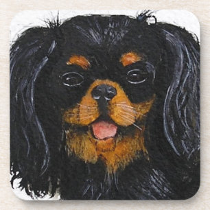 Dessous-de-verre King Charles Cavalier Spaniel noir et bronzé