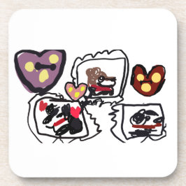 Dessous-de-verre King Charles Spaniel hearts 