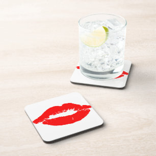 Dessous-de-verre Kiss Lips Red Lipstick Losion Passion Valentine