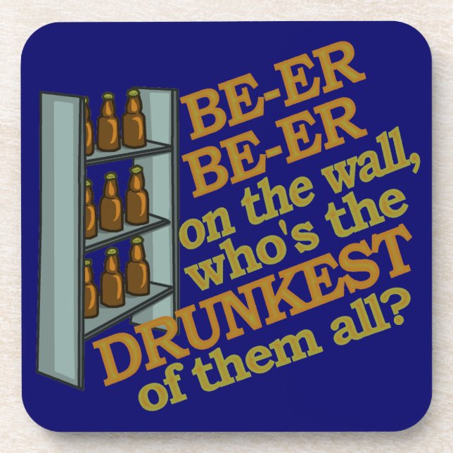 Dessous-de-verre La bière drôle sur le mur (Devant)