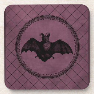 Dessous-de-verre La chauve-souris gothique Vintage d'Halloween en v