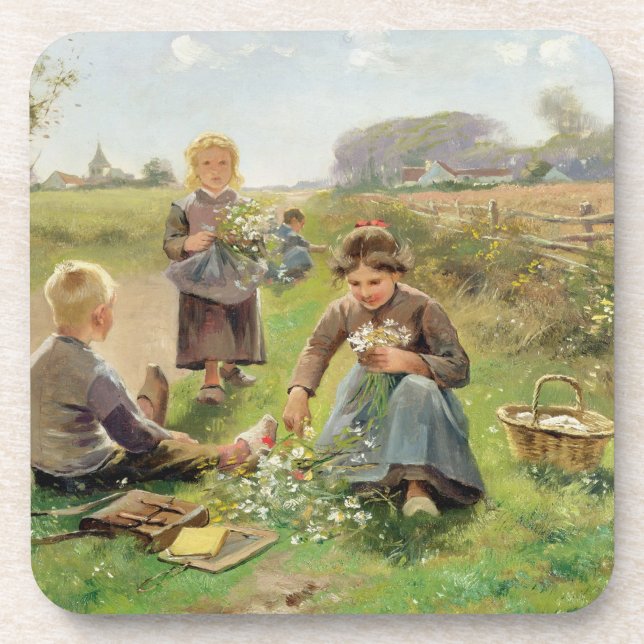 Dessous-de-verre La collecte fleurit (l'huile sur la toile) (Devant)