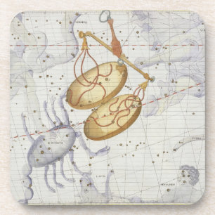 Dessous-de-verre La constellation de Balance, plaquent 7 du 'atlas