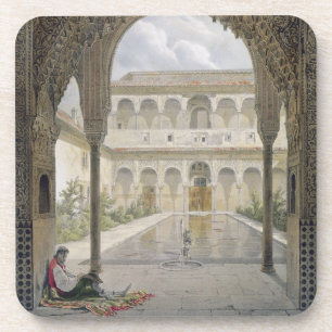 Dessous-de-verre La cour d'Alberca à Alhambra, Grenade,