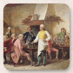 Dessous-de-verre La discussion d'un monsieur, 1881 (huile sur le