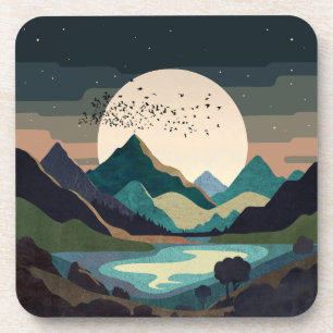 Dessous-de-verre La Lune Sur Le Lac