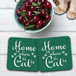 Dessous-de-verre La maison est là où le chat est de petites pattes