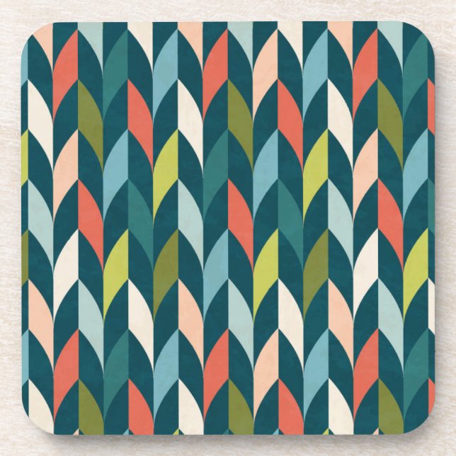 Dessous-de-verre La moitié du siècle Teal moderne et motif de (Devant)