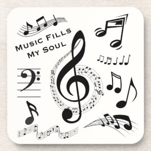 Dessous-de-verre La musique remplit mes notes musicales de citation