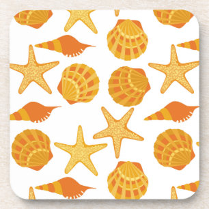 Dessous-de-verre La plage orange Shell modèlent