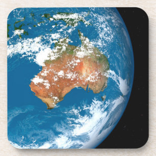 Dessous-de-verre La Planète Terre Montre Des Nuages Sur L'Australie