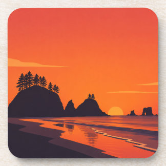 Dessous-de-verre La Push Washington Coucher de soleil Minimaliste C