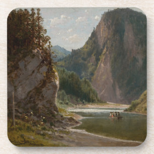 Dessous-de-verre La rivière Dunajec dans les montagnes Pieniny