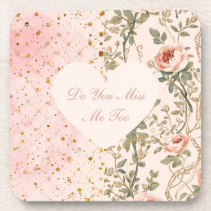 Dessous-de-verre La Saint-Valentin, Fleurs Pixels, Me Manques-Tu Au