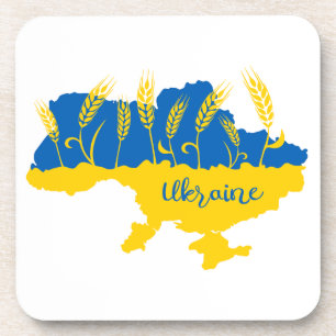 Dessous-de-verre La typographie ukrainienne et l'oreille au blé sur