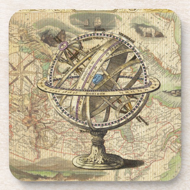 Dessous-de-verre La vieille Amérique britannique Explorez la carte  (Devant)