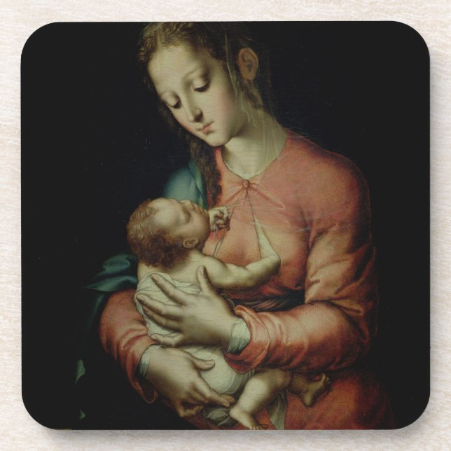 Dessous-de-verre La Vierge et l'enfant (huile sur le panneau) (Devant)