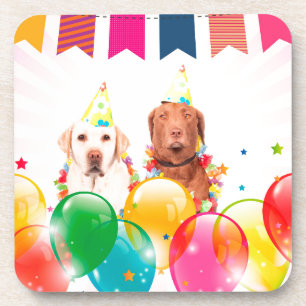 Dessous-de-verre Labrador Retriever Dog Balloons Anniversaire