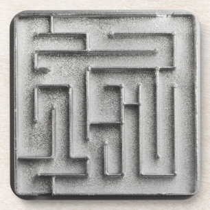 Dessous-de-verre Labyrinthe argenté