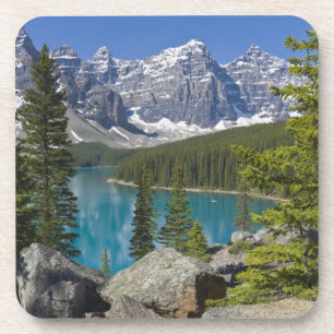 Dessous-de-verre Lac Moraine, Rocheuses canadiennes, Alberta, Canad