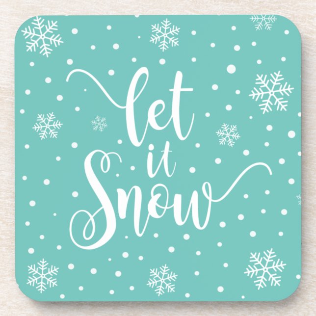 Dessous-de-verre Laisser neiger Noël Calligraphie | DESSOUS DE VERR (Devant)