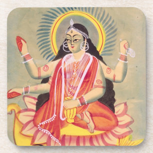 Dessous-de-verre Laksmi se reposant sur un trône de lotus part,