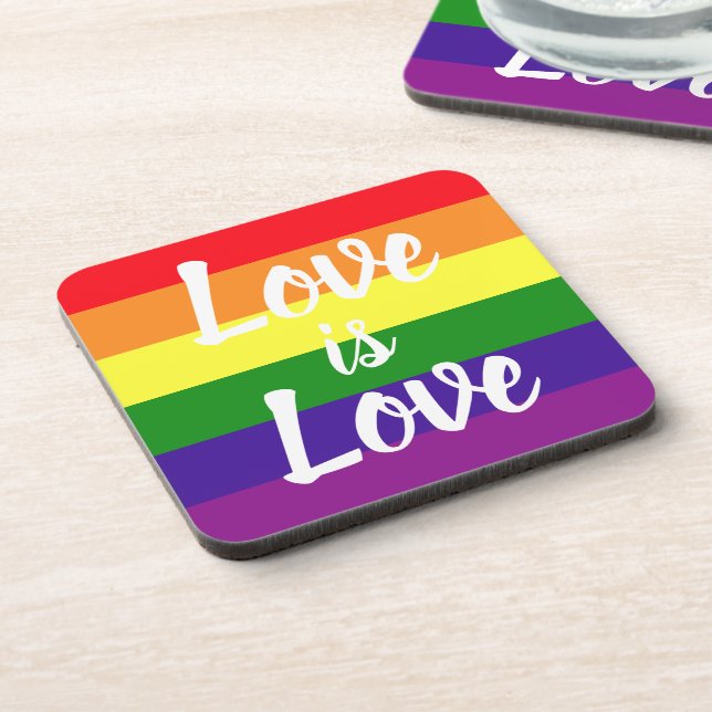 Dessous-de-verre L'amour est l'amour Gay pride arc-en-ciel (Côté gauche)