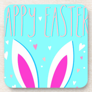 Dessous-de-verre lapin de pâques heureux