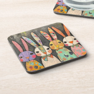Dessous-de-verre Lapins de Pâques fantaisistes en patchwork