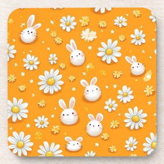 Dessous-de-verre Lapins ensoleillés et marguerites