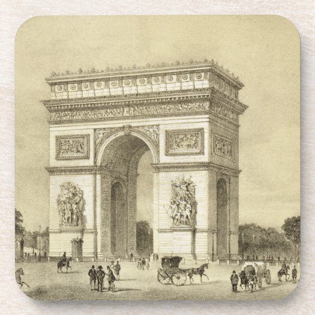 Dessous-de-verre L'Arc de Triomphe, Paris, gravé par Auguste Bry (Devant)