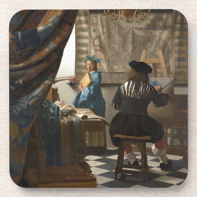 Dessous-de-verre L'art de la peinture par Johannes Vermeer (Devant)