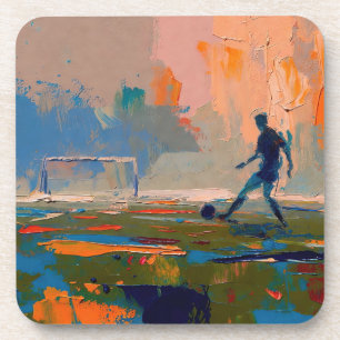Dessous-de-verre "L'art du football" (Style 1) Peinture à l'huile 