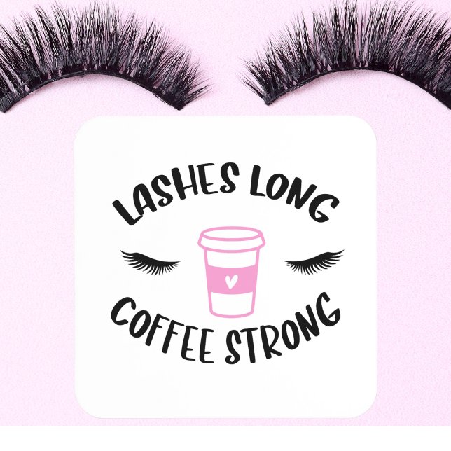 Dessous-de-verre Lashes long café fort drôle rose (Créateur téléchargé)