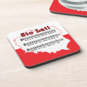 Dessous-de-verre Lat de Sto ! Carte polonaise de chanson
