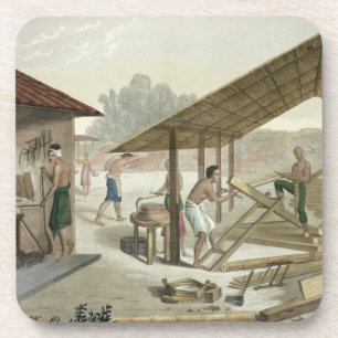 Dessous-de-verre L'atelier de menuiserie dans Kupang, Timor,