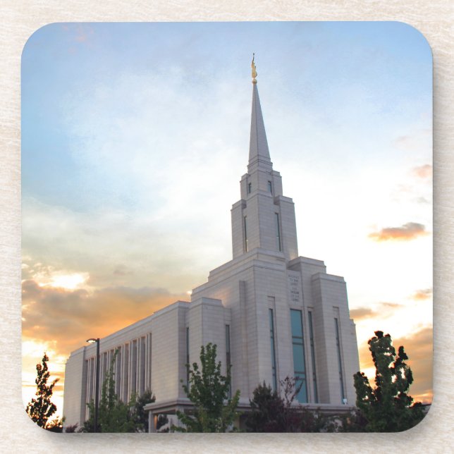Dessous-de-verre LDS Utah Temple sunset (Devant)