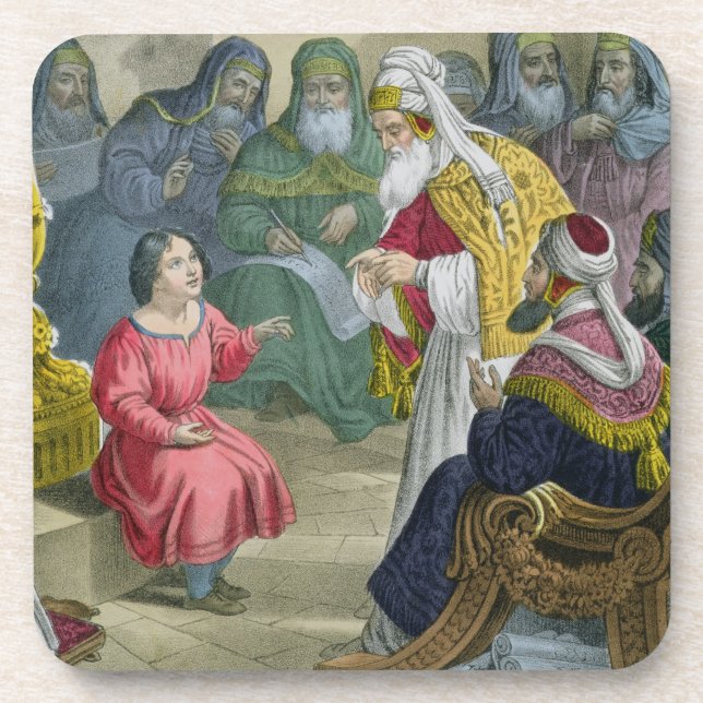 Dessous-de-verre Le Christ avec les médecins dans le temple, d'un (Devant)
