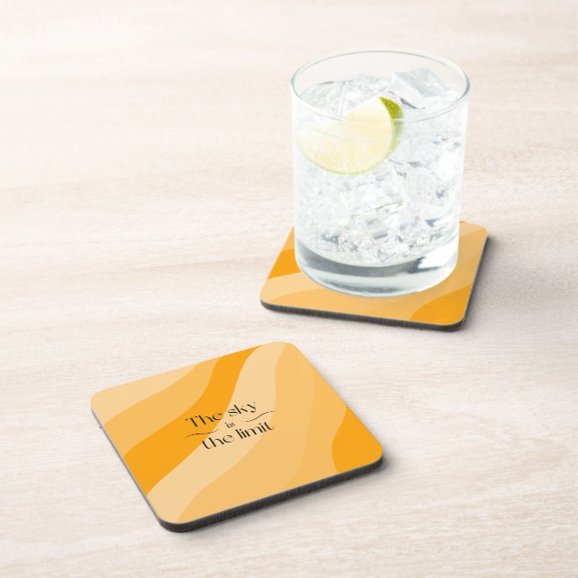 Dessous-de-verre Le ciel est la limite orange abstrait dégradé (Côté Droit)